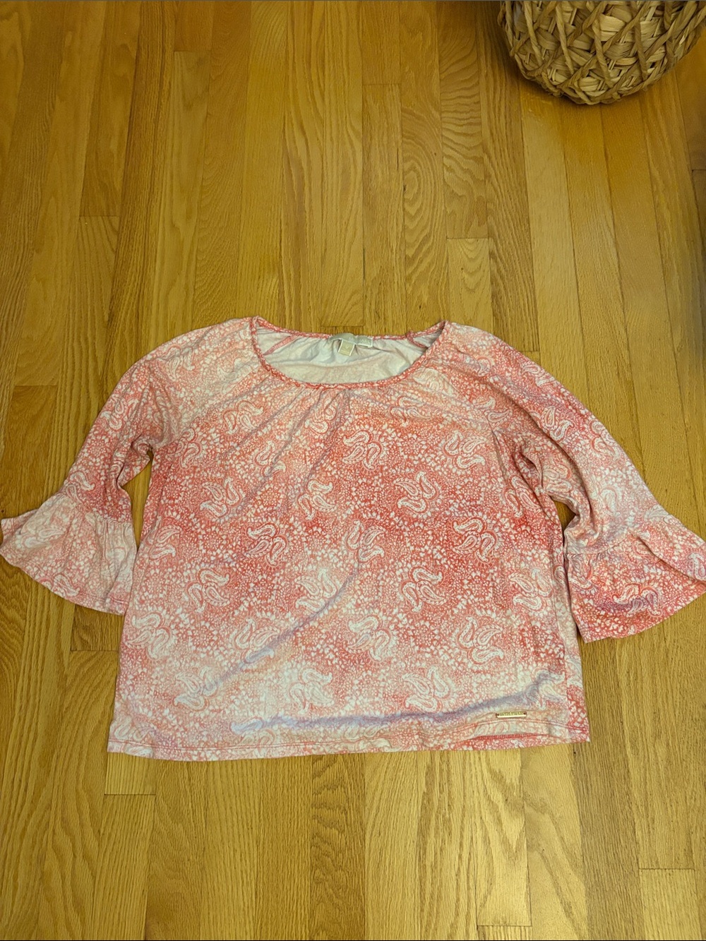 Michael Kors Pink Paisley Bell-Sleeve Blouse